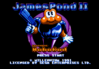 James Pond 2 Codename Robocod title screen for Sega Mega Drive